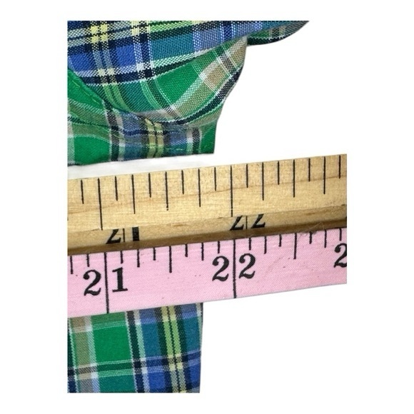 Chaps Green Plaid Short Sleeve Button Down Shirt Size M - Picture 5 of 10